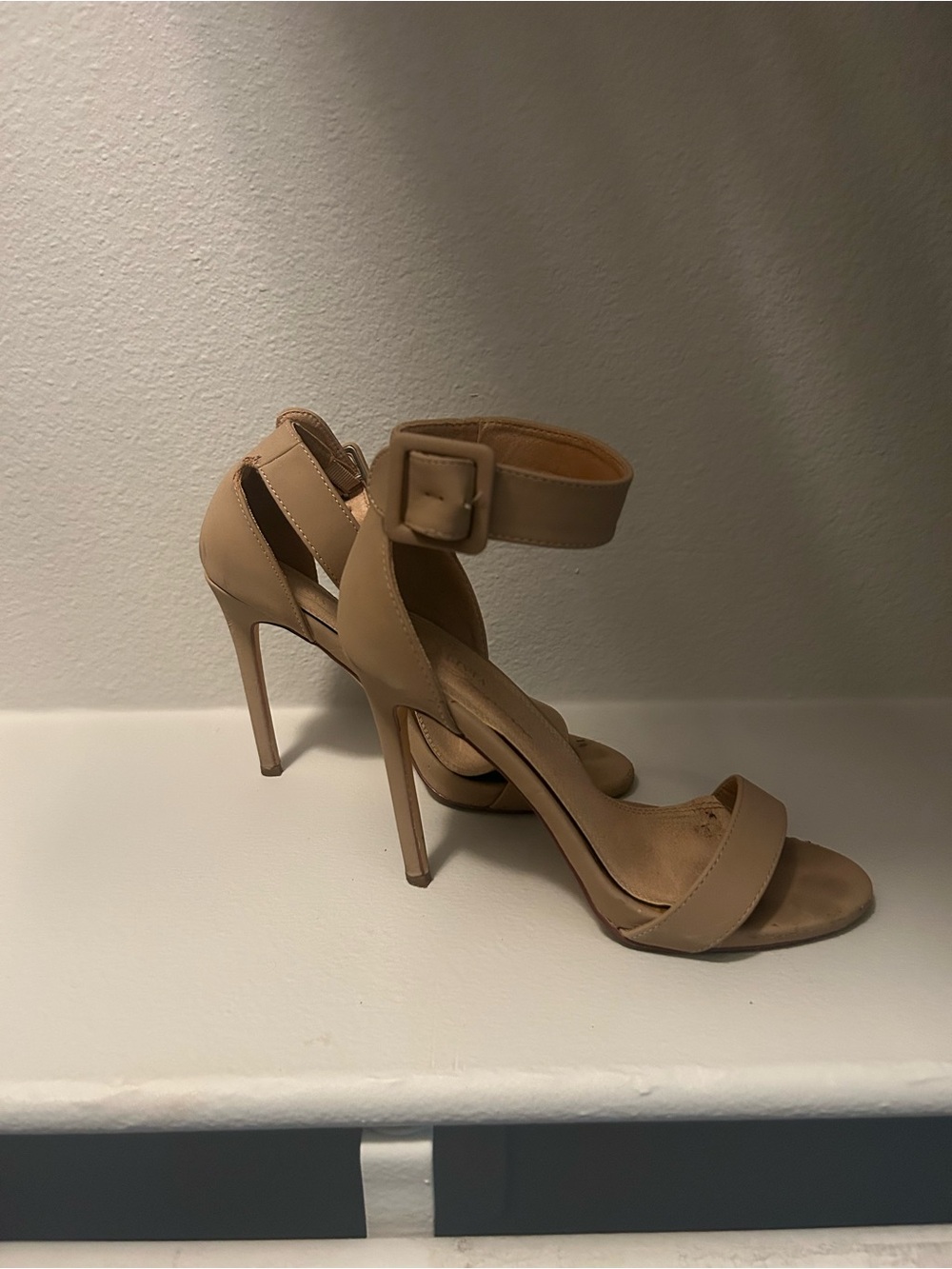 Nude Ankle-Strap High Heel Sandals - Women